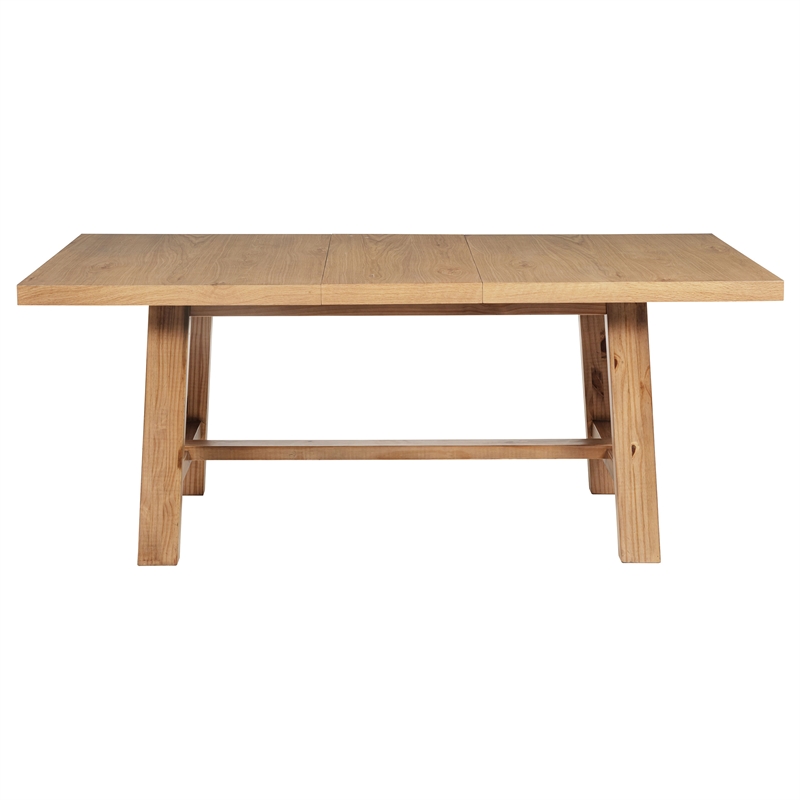 Pemberly Row 76-Inch Extension Leaf Dining Table in Natural Brown