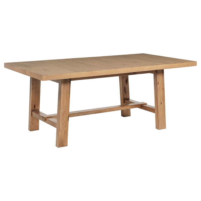Pemberly Row 6-Piece 76-Inch Extension Leaf Dining Set in Natural Brown