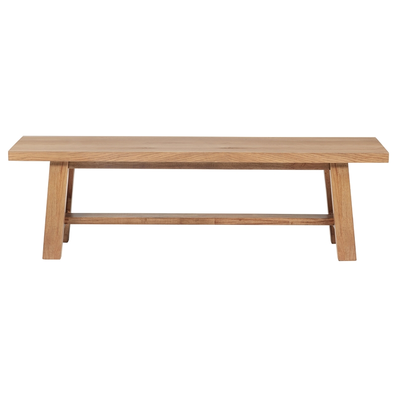 Pemberly Row 6-Piece 76-Inch Extension Leaf Dining Set in Natural Brown