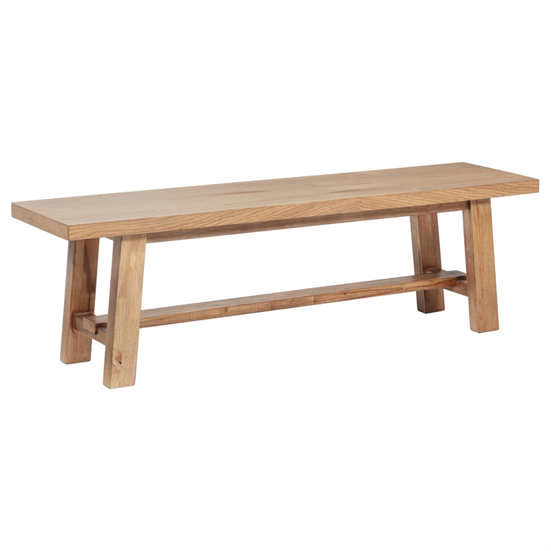 Pemberly Row 6-Piece 76-Inch Extension Leaf Dining Set in Natural Brown