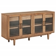 Pemberly Row 10-Piece Extension Leaf Dining Set in Natural Brown