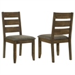 Pemberly Row Set of 2 Wood Dining Side Chairs in Knotty Nutmeg