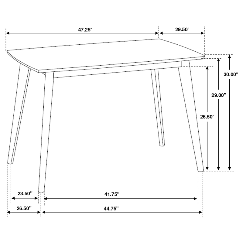 Pemberly Row Rectangular 47-inch Solid Wood Dining Table in Chestnut