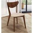 Pemberly Row Upholstered Wood Dining Side Chair Set of 2 in Chestnut