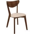 Pemberly Row Upholstered Wood Dining Side Chair Set of 2 in Chestnut