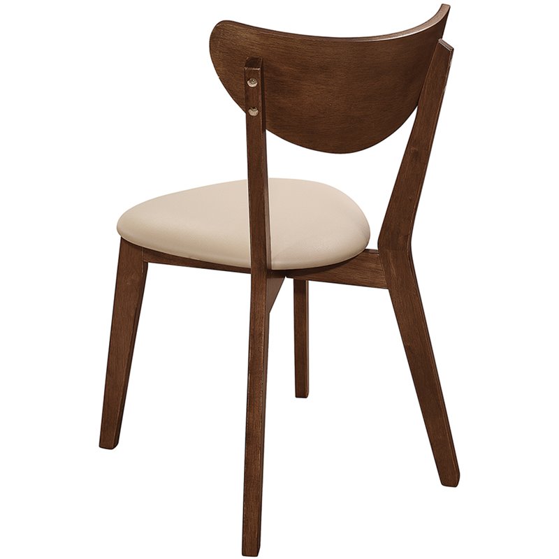 Pemberly Row Upholstered Wood Dining Side Chair Set of 2 in Chestnut
