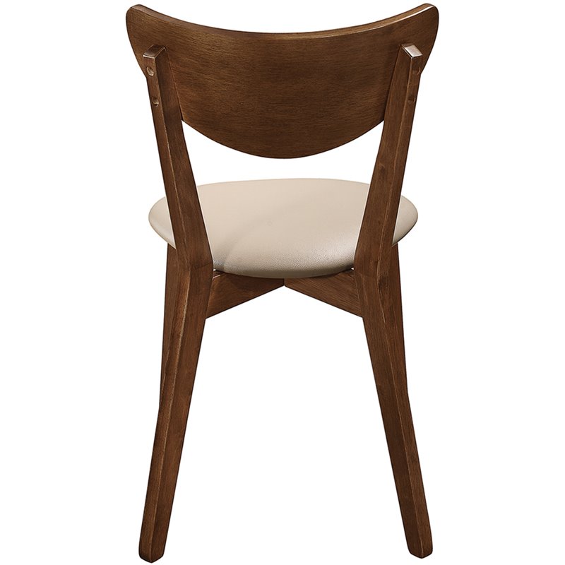 Pemberly Row Upholstered Wood Dining Side Chair Set of 2 in Chestnut