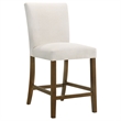 Pemberly Row 5-Piece Round Wood & Fabric Counter Dining Set in Brown/Beige