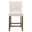 Pemberly Row 5-Piece Round Wood & Fabric Counter Dining Set in Brown/Beige