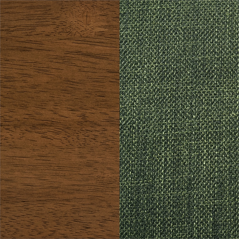 Pemberly Row 5-Piece Round Wood & Fabric Counter Dining Set in Brown/Green