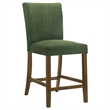 Pemberly Row 5-Piece Round Wood & Fabric Counter Dining Set in Brown/Green