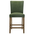Pemberly Row 5-Piece Round Wood & Fabric Counter Dining Set in Brown/Green
