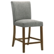 Pemberly Row 5-Piece Round Wood & Fabric Counter Dining Set in Brown/Gray