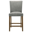 Pemberly Row 5-Piece Round Wood & Fabric Counter Dining Set in Brown/Gray