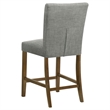 Pemberly Row 5-Piece Round Wood & Fabric Counter Dining Set in Brown/Gray
