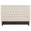 Pemberly Row 57-inch Tufted Upholstered Eastern King Headboard in Beige