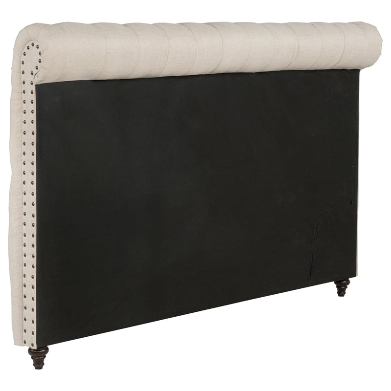Pemberly Row 57-inch Tufted Upholstered California King Headboard in Beige