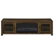Pemberly Row 71-inch Engineered Wood TV Stand Fireplace in Dark Pine