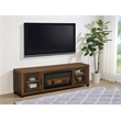 Pemberly Row 71-inch Engineered Wood TV Stand Fireplace in Dark Pine