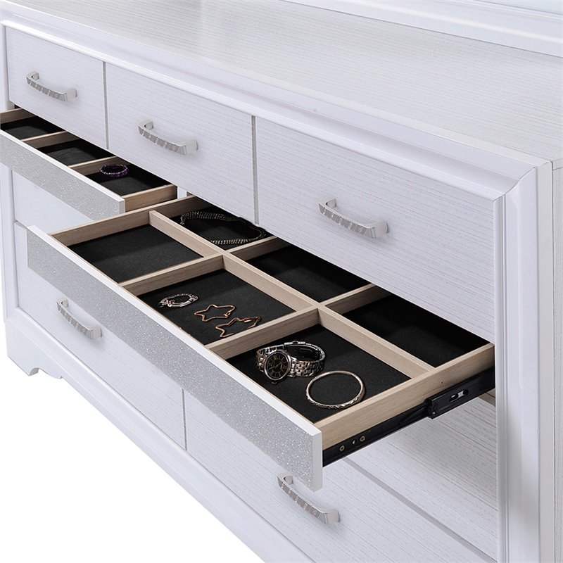 Pemberly Row 9-Drawer Dresser with Hidden Jewelry Drawer in White