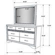Pemberly Row 7-Drawer Dresser with Mirror and Crystal Pulls in Black