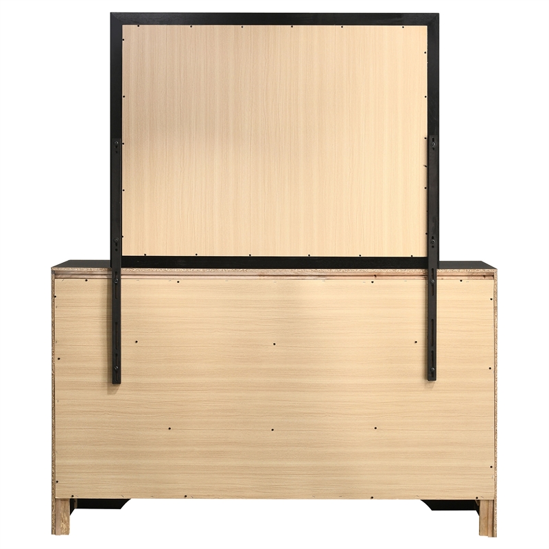 Pemberly Row 7-Drawer Dresser with Mirror and Crystal Pulls in Black