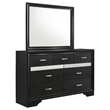 Pemberly Row 7-Drawer Dresser with Mirror and Crystal Pulls in Black