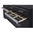 Pemberly Row 7-Drawer Dresser with Mirror and Crystal Pulls in Black