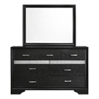 Pemberly Row 7-Drawer Dresser with Mirror and Crystal Pulls in Black
