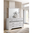 Pemberly Row 7-Drawer Dresser with Mirror and Crystal Pulls in White