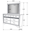 Pemberly Row 7-Drawer Dresser with Mirror and Crystal Pulls in White