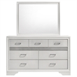 Pemberly Row 7-Drawer Dresser with Mirror and Crystal Pulls in White