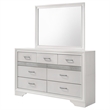 Pemberly Row 7-Drawer Dresser with Mirror and Crystal Pulls in White