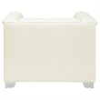 Pemberly Row Tufted Upholstered Track Arm Accent Chair in Pearl White