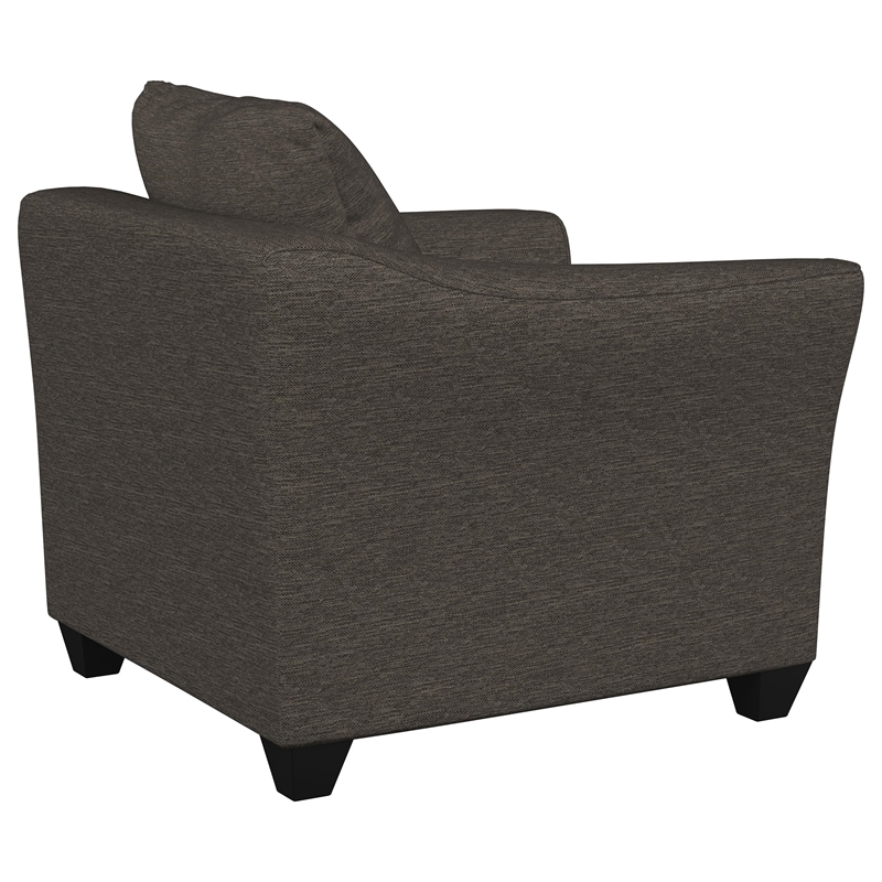 Pemberly Row Upholstered Flared Arm Accent Chair in Charcoal Grey