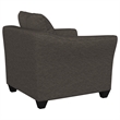 Pemberly Row Upholstered Flared Arm Accent Chair in Charcoal Grey