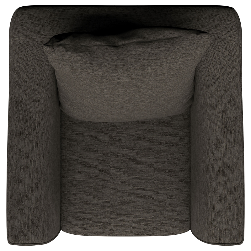 Pemberly Row Upholstered Flared Arm Accent Chair in Charcoal Grey
