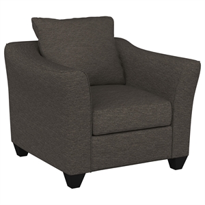 Pemberly Row Upholstered Flared Arm Accent Chair in Charcoal Grey