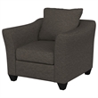 Pemberly Row Upholstered Flared Arm Accent Chair in Charcoal Grey