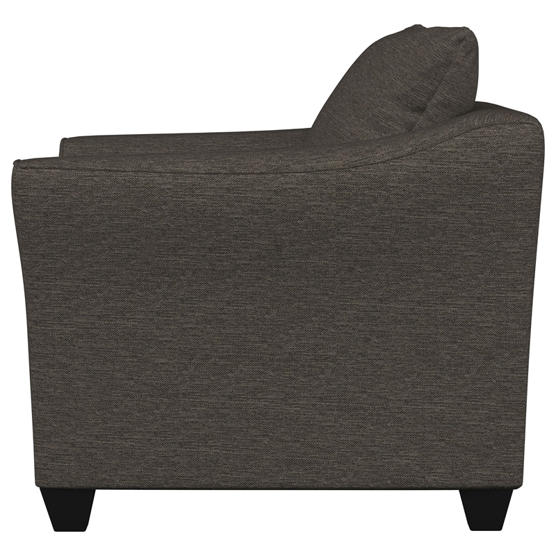 Pemberly Row Upholstered Flared Arm Accent Chair in Charcoal Grey