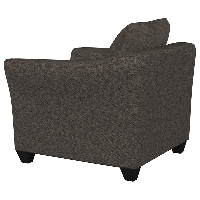 Pemberly Row Upholstered Flared Arm Accent Chair in Charcoal Grey