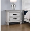 Pemberly Row 2-drawer Nightstand with Pull-Out Tray in Distressed White