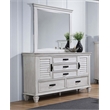 Pemberly Row 5-drawer Dresser with Mirror in Distressed White