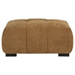 Pemberly Row Tufted Upholstered Fabric Rectangular Ottoman in Amber Brown