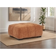 Pemberly Row Tufted Upholstered Fabric Rectangular Ottoman in Orange
