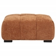 Pemberly Row Tufted Upholstered Fabric Rectangular Ottoman in Orange