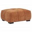 Pemberly Row Tufted Upholstered Fabric Rectangular Ottoman in Orange