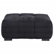 Pemberly Row Tufted Upholstered Fabric Rectangular Ottoman in Black