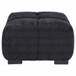 Pemberly Row Tufted Upholstered Fabric Rectangular Ottoman in Black