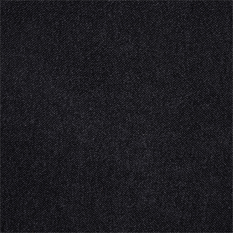 Pemberly Row Tufted Upholstered Fabric Rectangular Ottoman in Black
